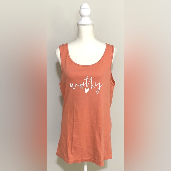 Comfort Colors Tops - Comfort Colors Womens S Orange Worthy Cotton Tank Top Boho Summer Activewear